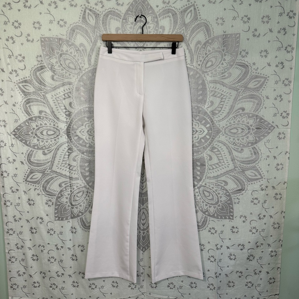 Euc $104 United Colors of Benetton Dress Work Pants Wide Flare Y2K White 42 / 28